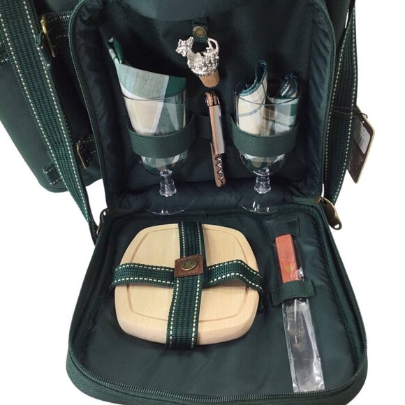Picnic at Ascot NWT Wine Cheese Cooler Insulated Green Bag Tote Charcuterie - Picture 1 of 9